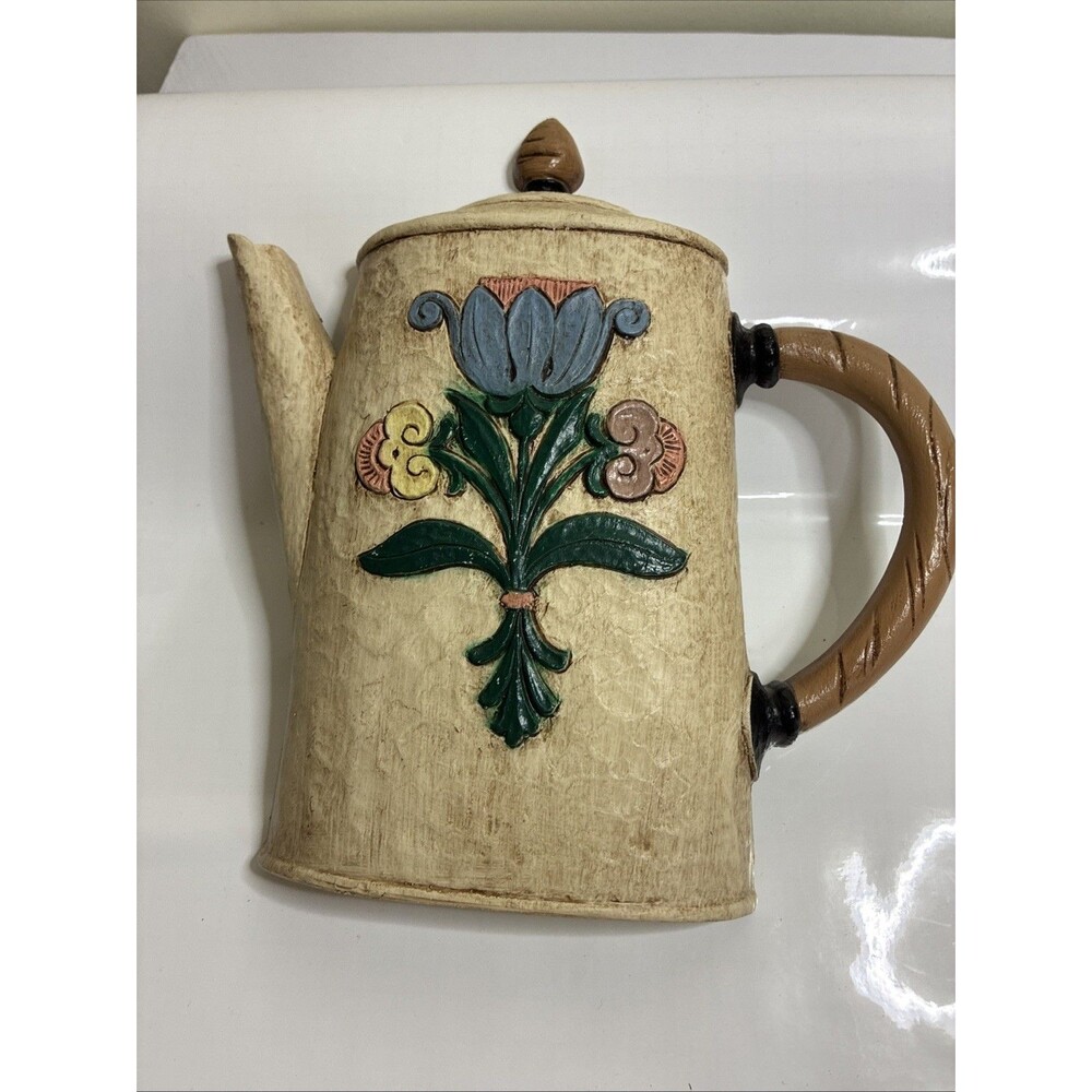 Vintage Home Interiors Burwood Pansy Floral Wall Art Tea Pot Decor